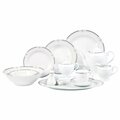 Lorenzo Imports 57 Piece Black and Silver Border Dinner Set Service for 8 By Lorren Home Trends Rio-57